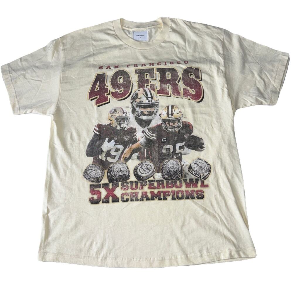 San Francisco 49ers Game Changer T Shirt Mens XL Ivory Cotton